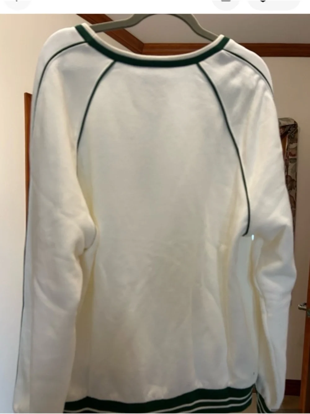 Gucci white cotton jersey sweatshirt green 1921 interlocking G size medium